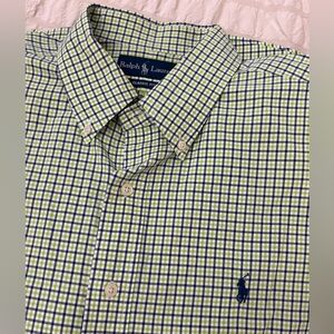 Polo Ralph Lauren L/S Shirt Mens XL Green Blue Plaid Button Down Classic Preppy